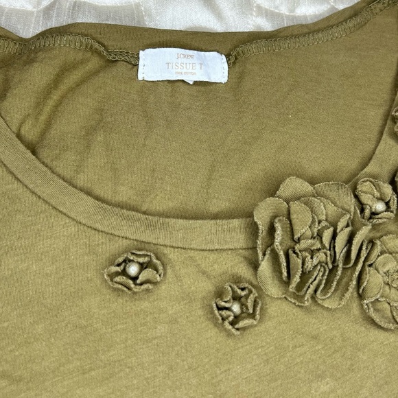 J. Crew Tissue T Shirt 100% Cotton Women’s XS Style 12670 Short Sleeve Top Green - Picture 4 of 6